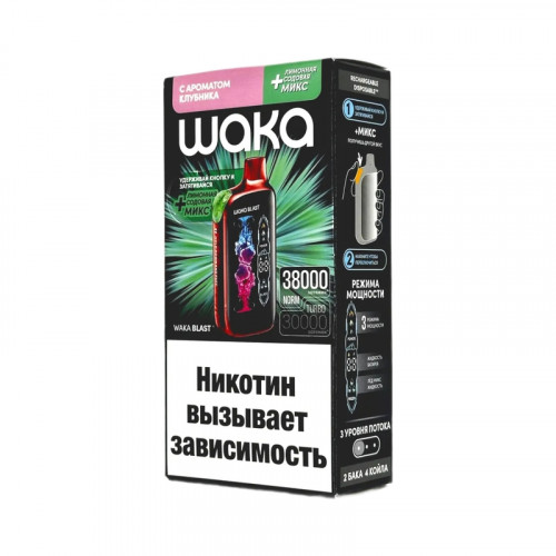 WAKA BLAST 38000 Hard - Клубника + лимонная содовая